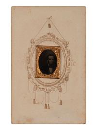 [LINCOLN, Abraham (1809-1865)]. Gem-sized tintype of Abraham Lincoln.