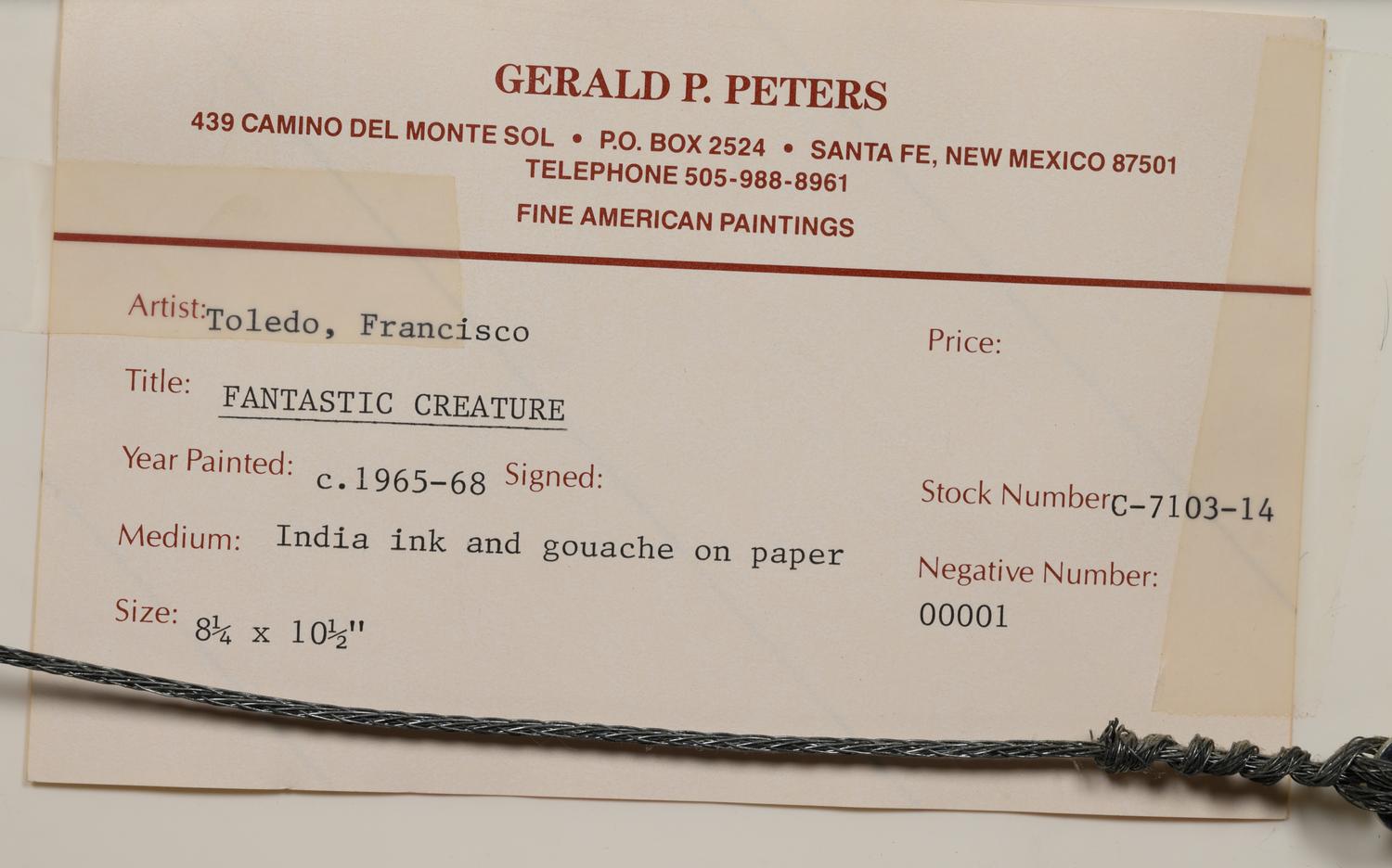Fantastic Creature , c. 1965-68