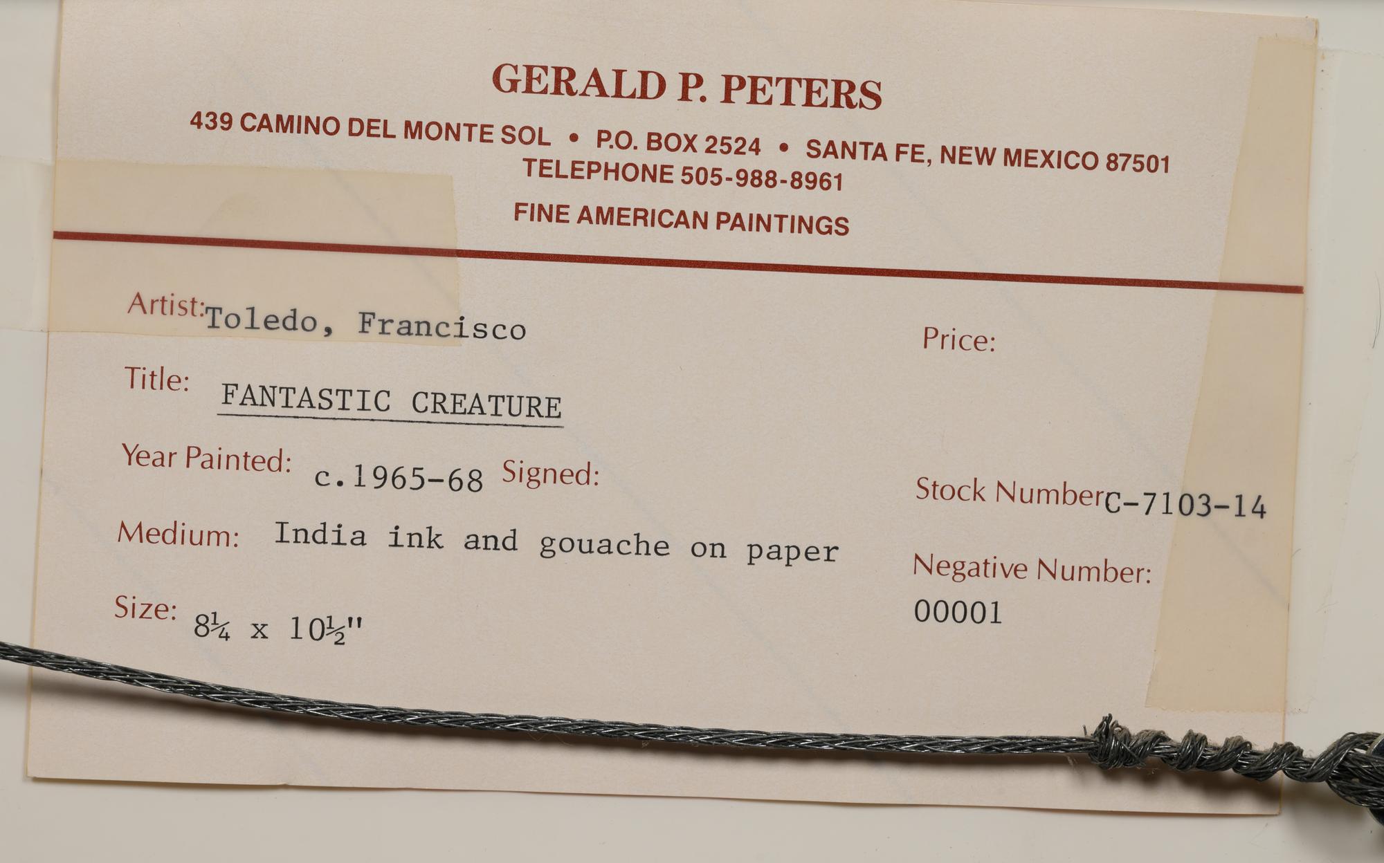 Fantastic Creature , c. 1965-68