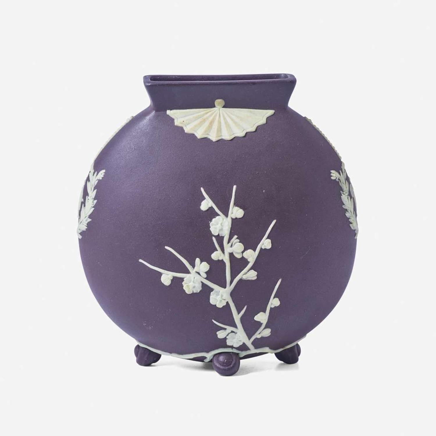 A Wedgwood Black Dip Jasperware Moon Flask Vase UK, late 19th century