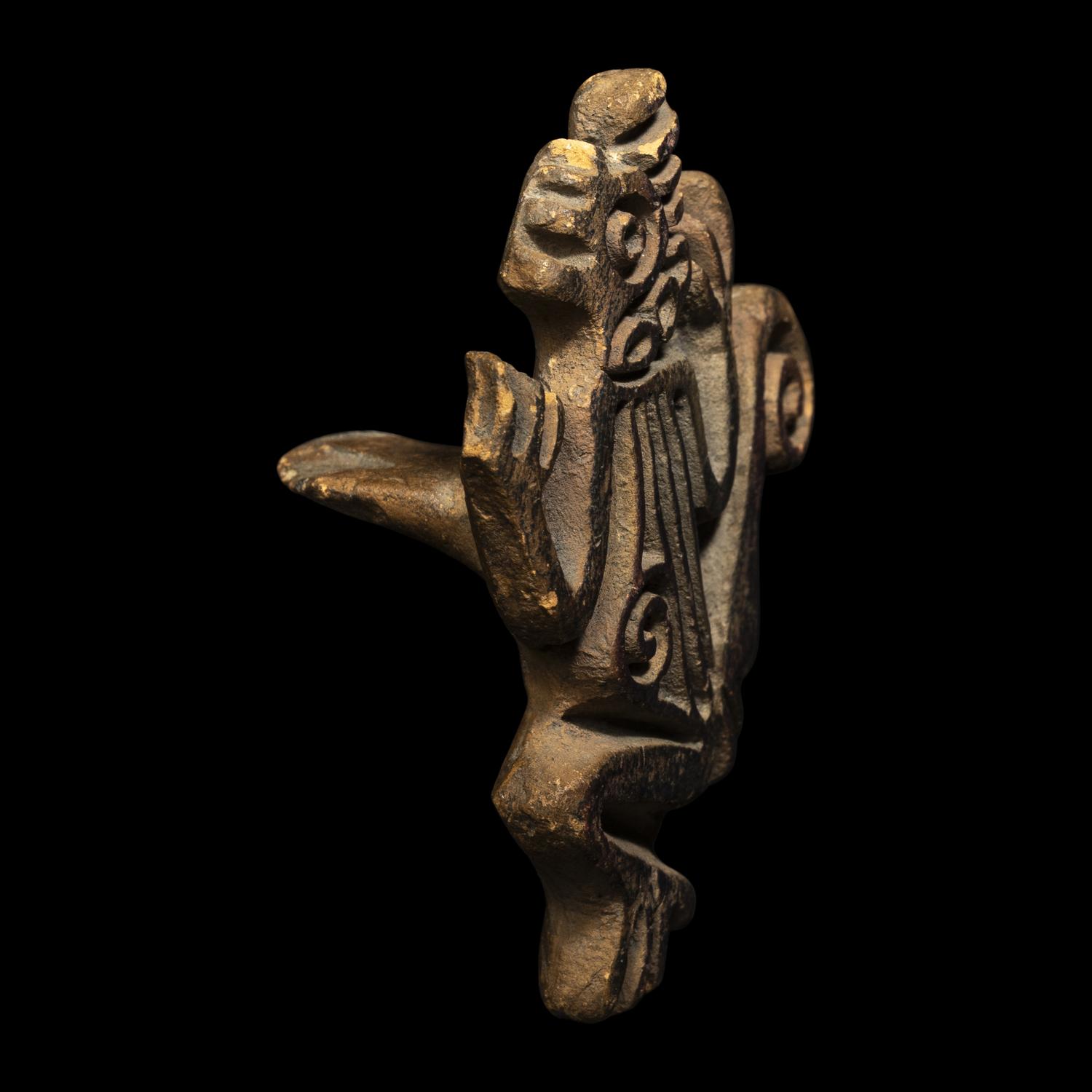 An Aztec Terracotta Seal Stamp in the Form of a Monkey