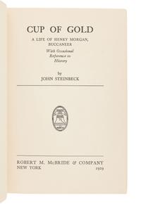 STEINBECK, John (1902-1968). Cup of Gold. New York: McBride, 1929.