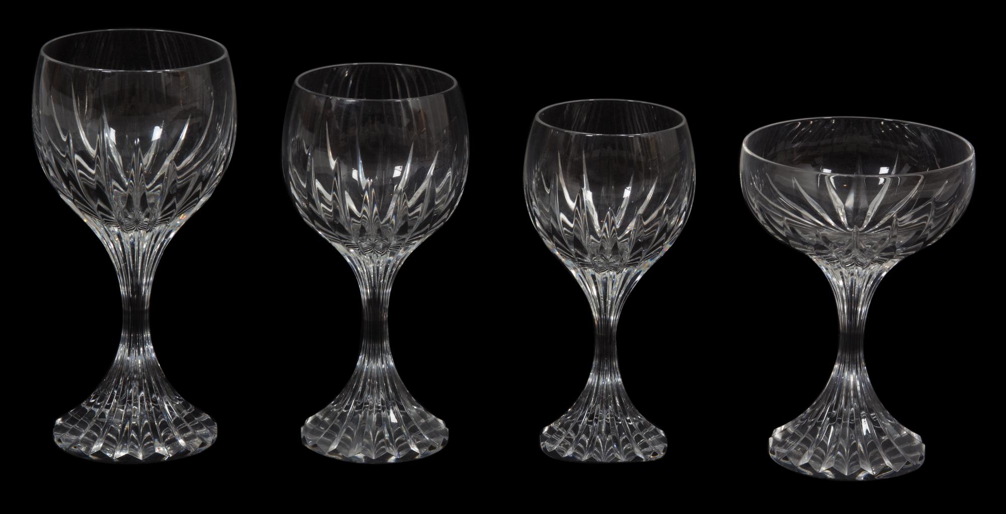 A Collection of Baccarat Stemware Height of tallest 7 inches. — 20TH CENTURY
