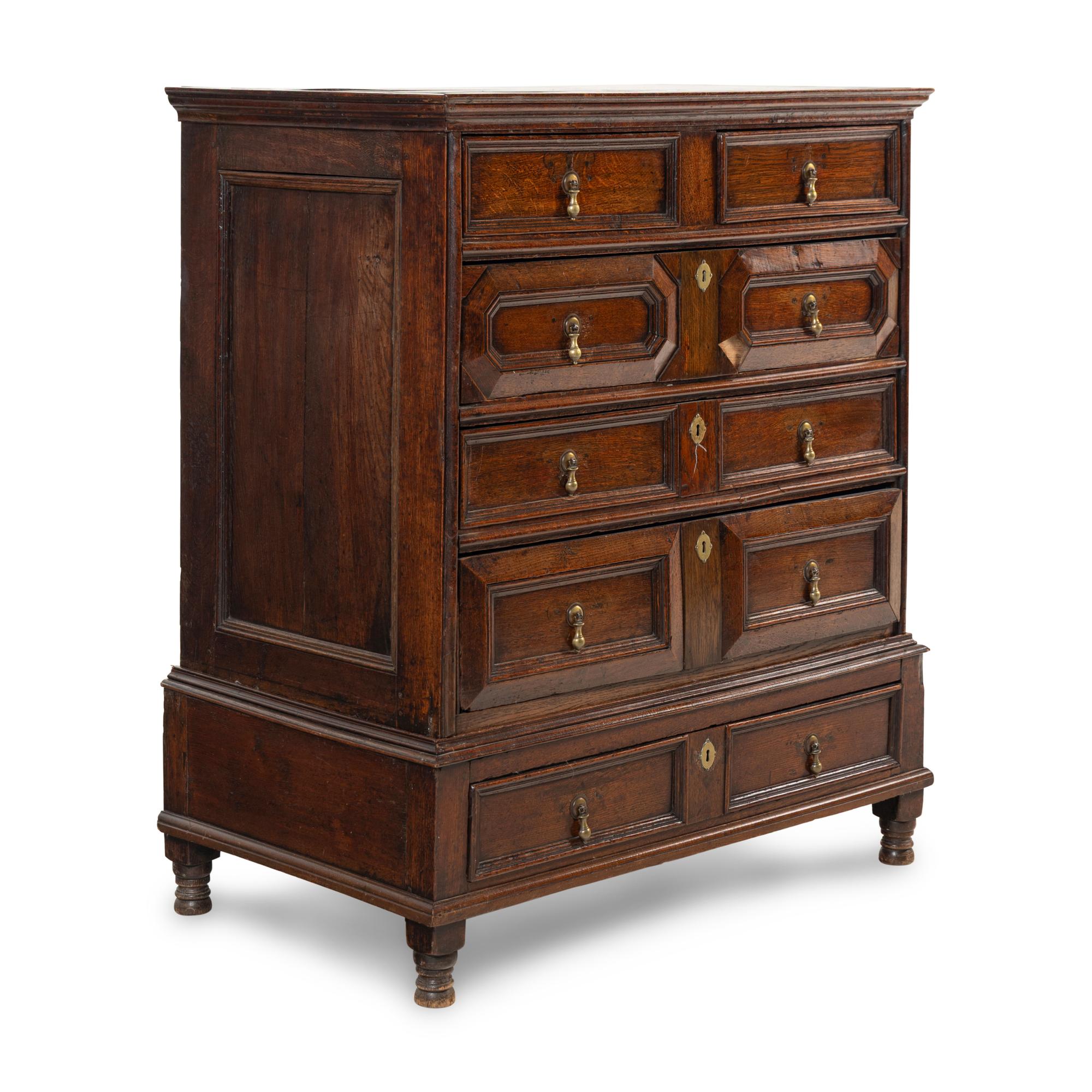 A Charles II Oak Chest of Drawers