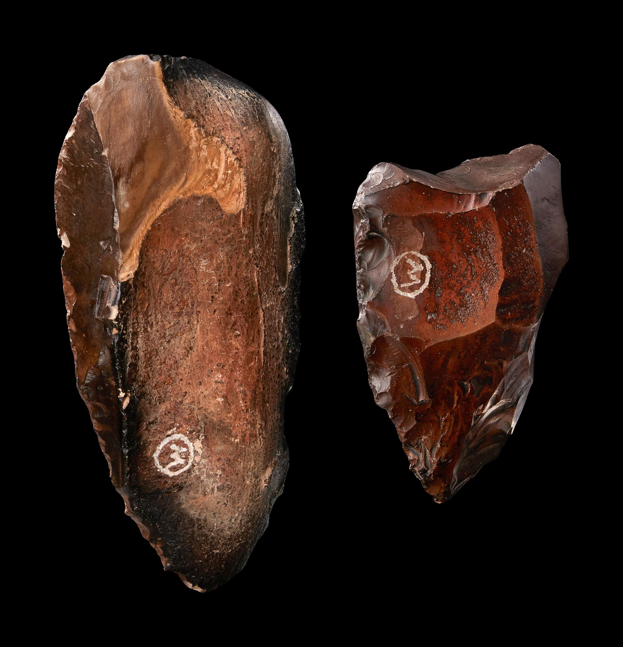 Two Egyptian Flint Hand Axes