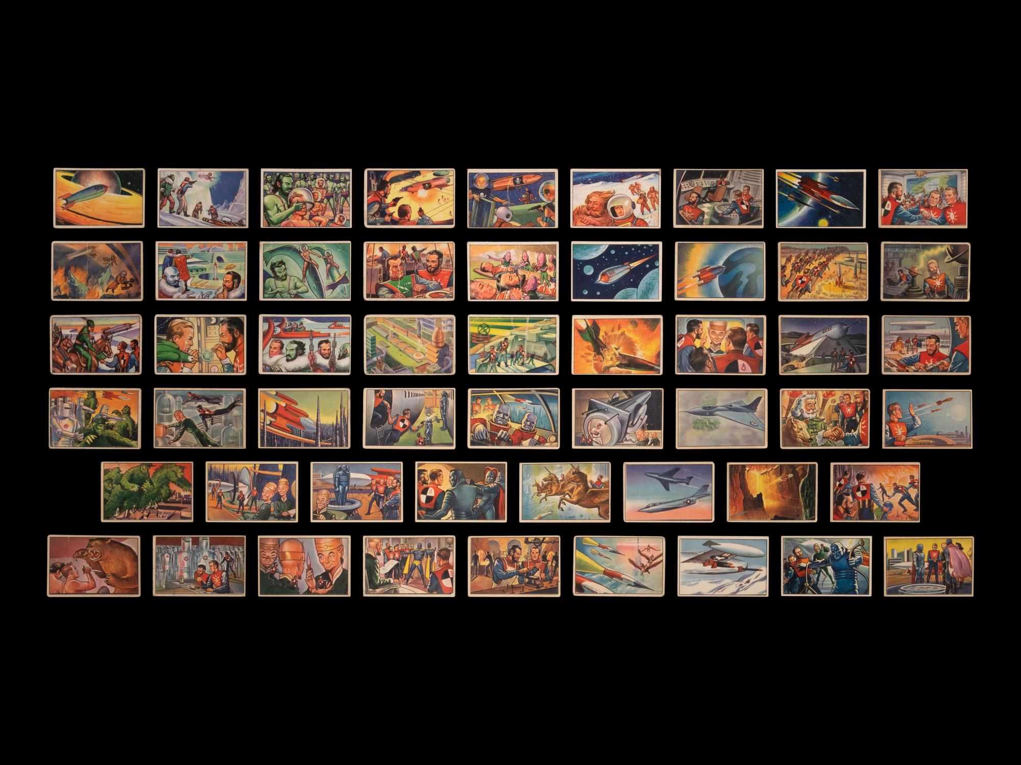 A Near Set 1951 Bowman Jets Rockets Spacemen Trading Cards
