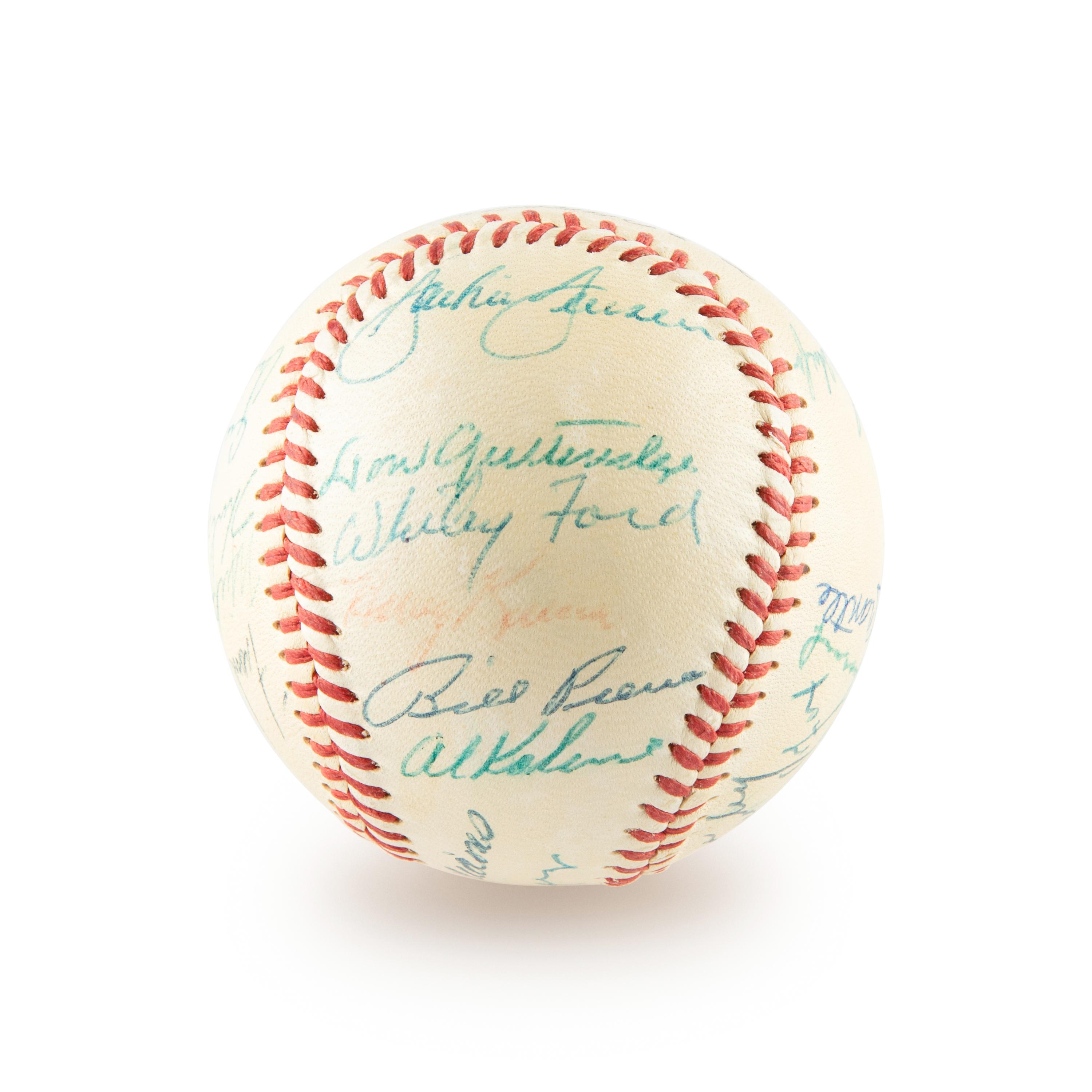 A 1955 Multi Signed American League All Star Baseball Including Mickey Mantle and Ted Williams (Beckett Authentication Services)