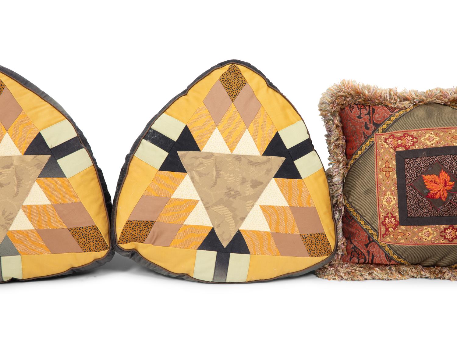Two Pairs of French Patchwork Pillows