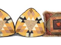 Two Pairs of French Patchwork Pillows
