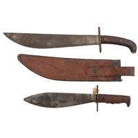 Two US Military Bolos: (1) Model 1910 Bolo & Scabbard and (1) Model 1917 without Scabbard