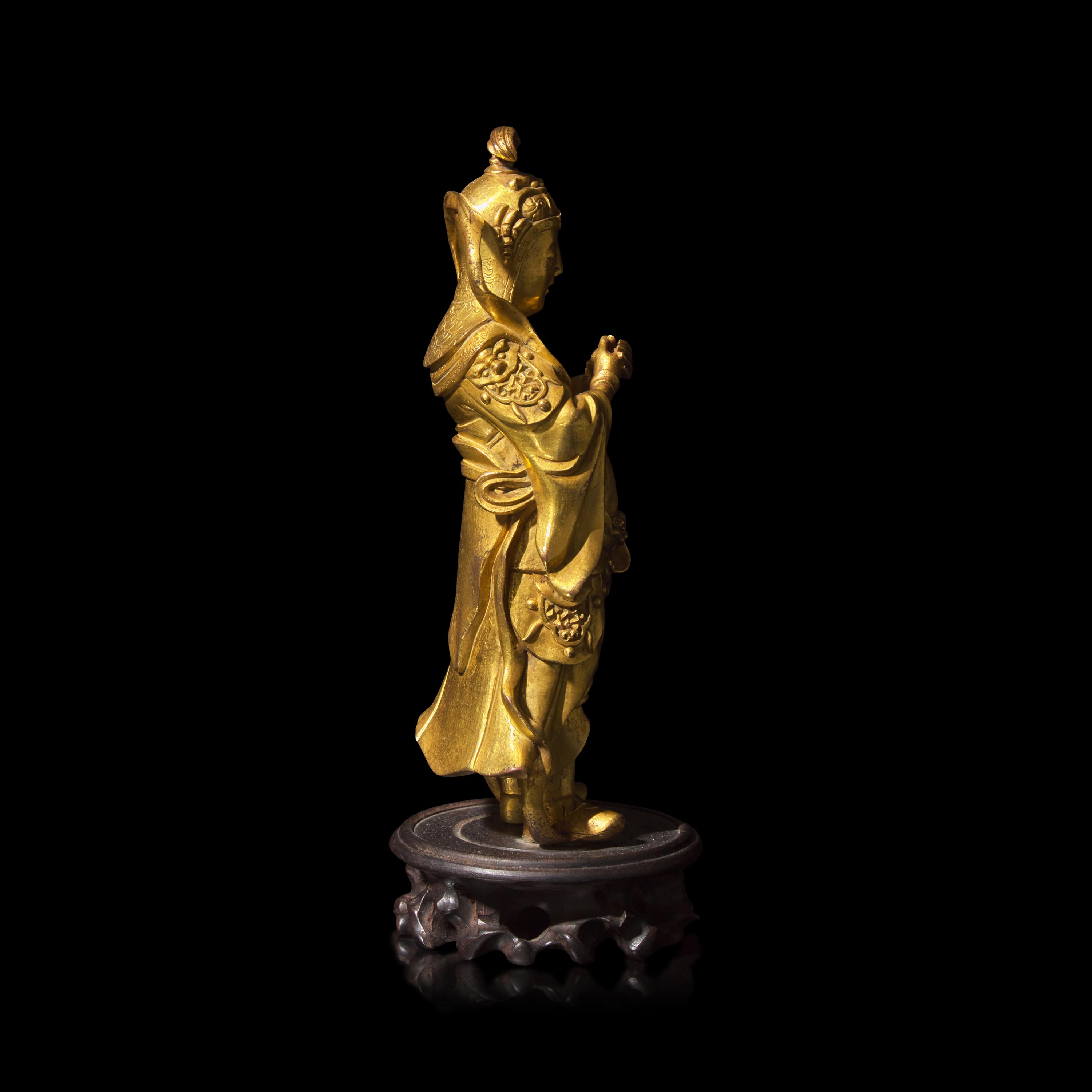 A Chinese Gilt Bronze Figure of Weituo, 17th/18th Century — 清中期 銅鎏金韋陀像