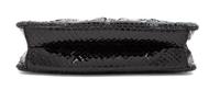 Judith Leiber Black Snakeskin Clutch 6.75" H x 8.5" W x 2" D; Strap drop: 20"