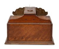 A Monitor Paint Decorated Oak and Cast Iron Coin-Operated Barbershop Cash Register