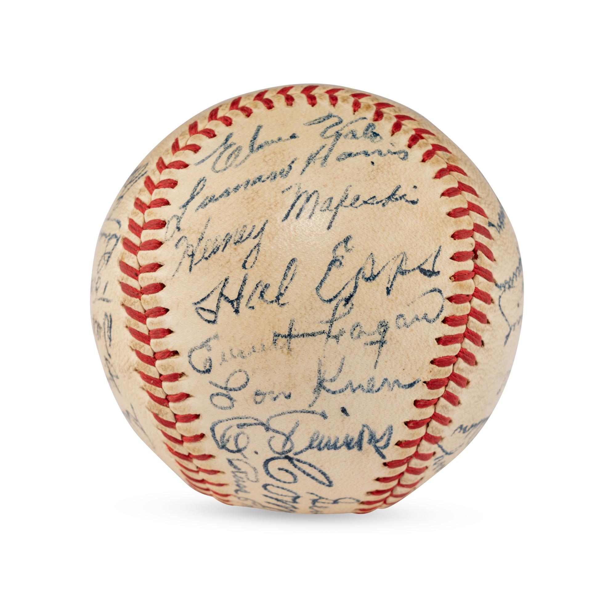 A 1946 Philadelphia Athletics Team Signed Autograph Baseball Featuring Connie Mack and Al Simmons (Beckett Authentication Services)