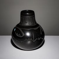 Melony Gutierrez (Santa Clara, 20th century) — Blackware Pottery Jar, with Turquoise