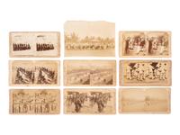 [SPANISH AMERICAN WAR]. 45-star Spanish American War-era flag identified to George W. Potter, Company K, 2nd Massachusetts Infantry, with related stereoviews, bookends, and other imprints.