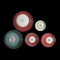 A Group of Five Chinese Monochrome Glazed Porcelain Wares — 單色釉瓷器一組五件