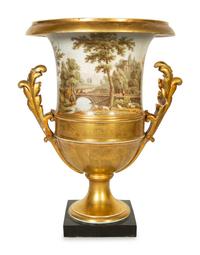A Large English Porcelain Topographical Urn