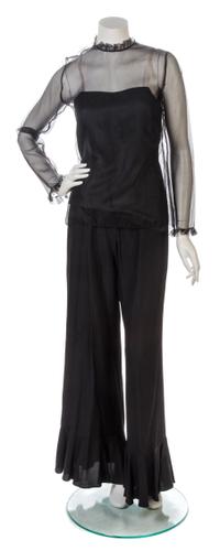 A Christian Dior Black Cocktail Pant Ensemble, Pants size 8.