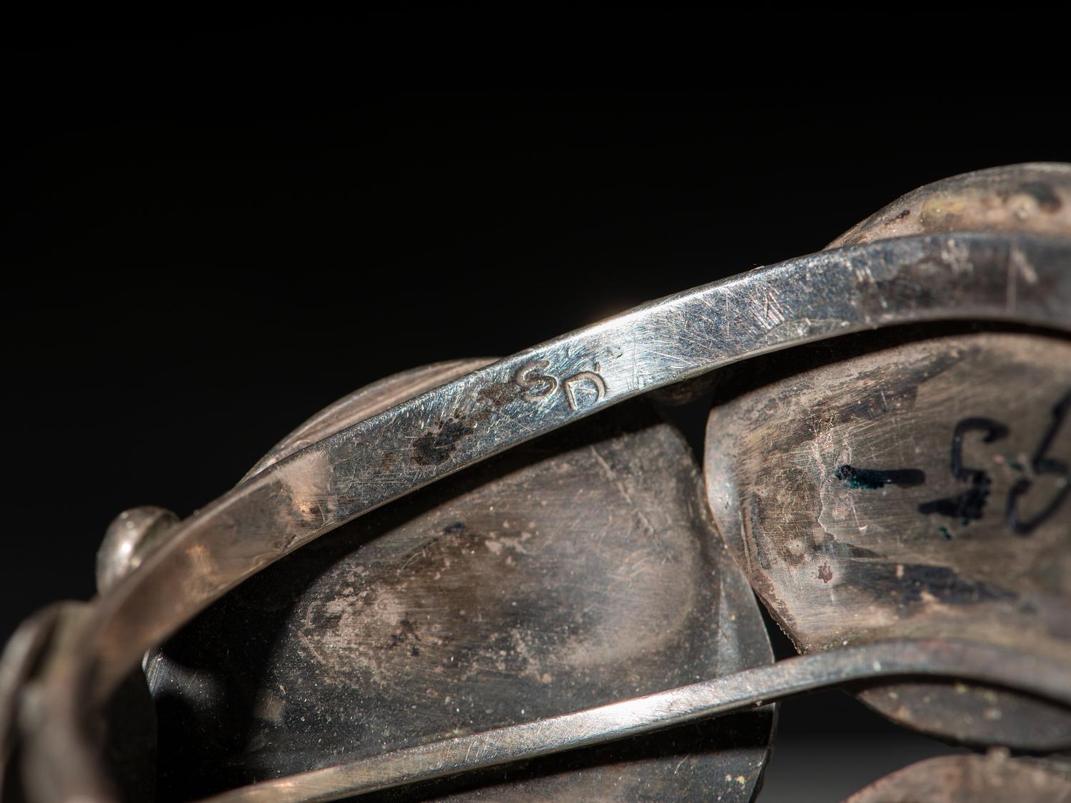 Large Navajo Silver and Turquoise Cuff Bracelets