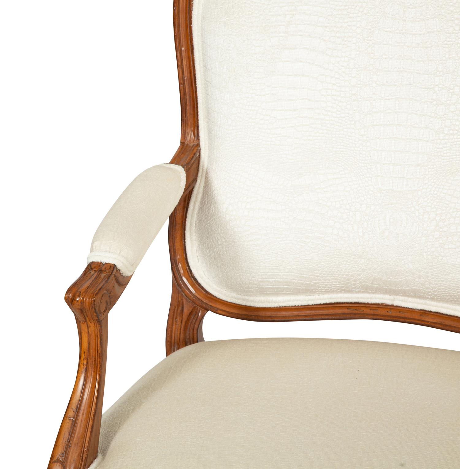 A Pair of Louis XV Style Beechwood Fauteuils