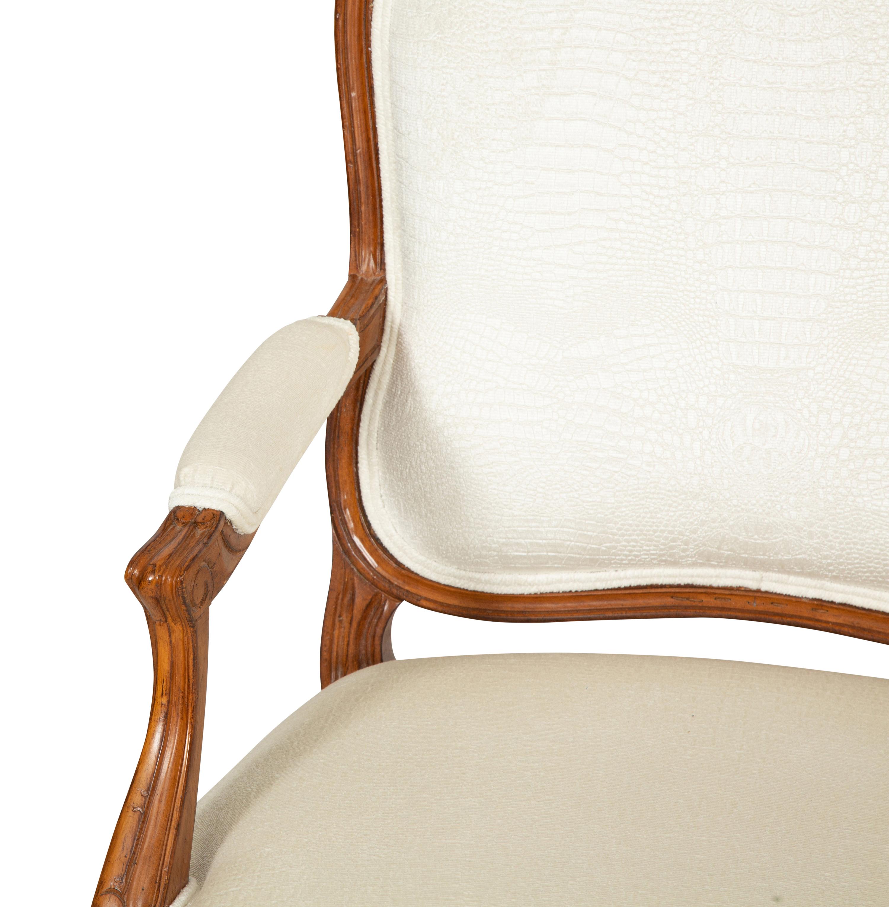 A Pair of Louis XV Style Beechwood Fauteuils