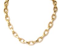 A 14 Karat Yellow Gold Link Necklace, 17.60 dwts.