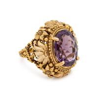YELLOW GOLD AND AMETHYST RING