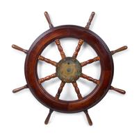 A Brass and Mahogany Ship's Wheel — EARLY 20TH CENTURY