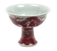 A Chinese Porcelain Footed Wine Cup Height 5 x diameter 5 1/4 inches. — 19TH CENTURY
