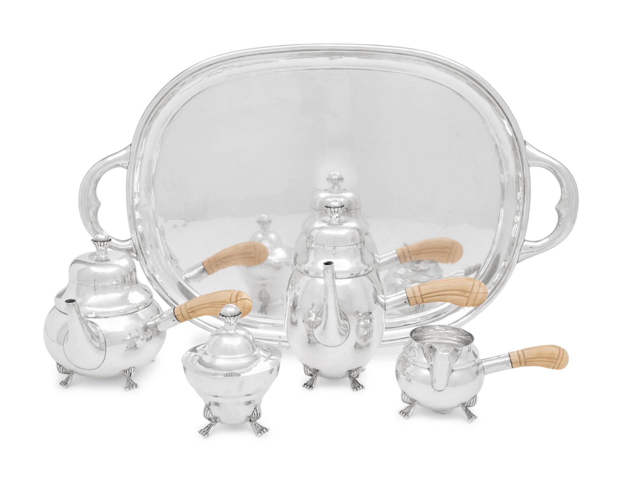 An American Silver Five-Piece Tea and Coffee Service