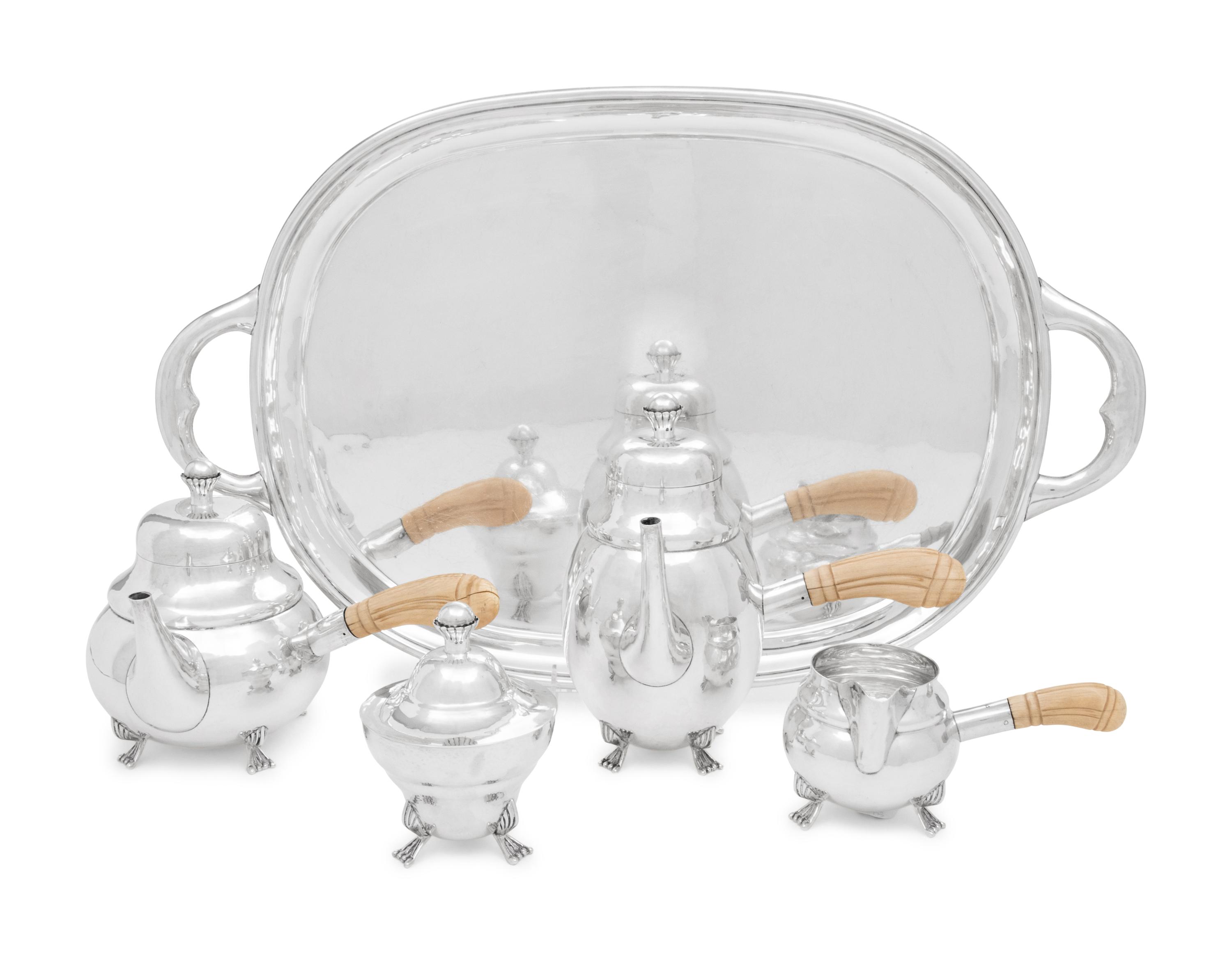 An American Silver Five-Piece Tea and Coffee Service