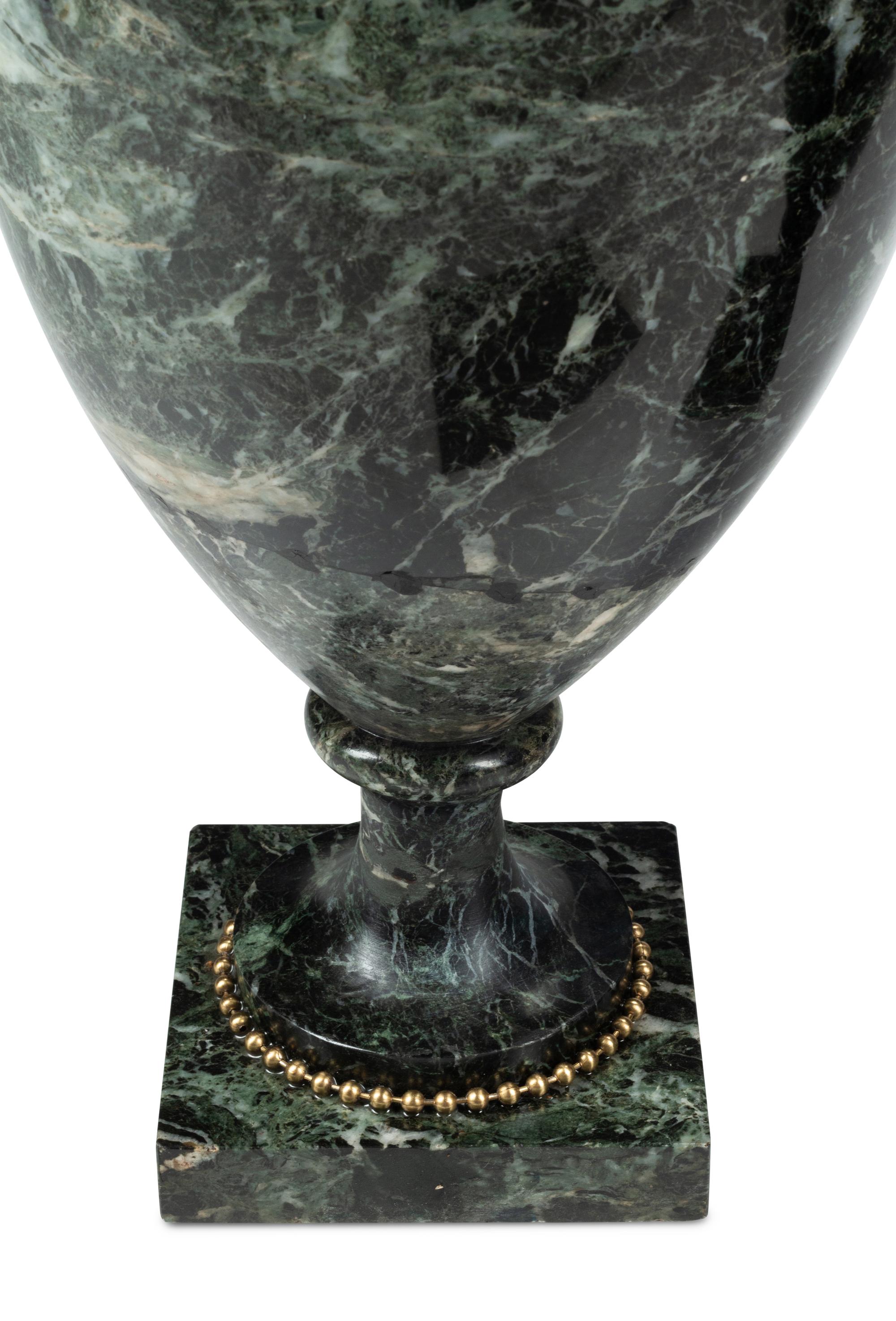 A Pair of French Marble and Bronze Baluster Urns