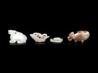 Four Chinese Celadon Jade Carvings of Animals