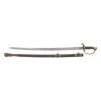 Roby Model 1850 Foot Officers Sword in 1850 Staff & Field Scabbard Presented to Lt. Col. Henry Merwin - 27th Connecticut Volunteers - KIA at Gettysburg