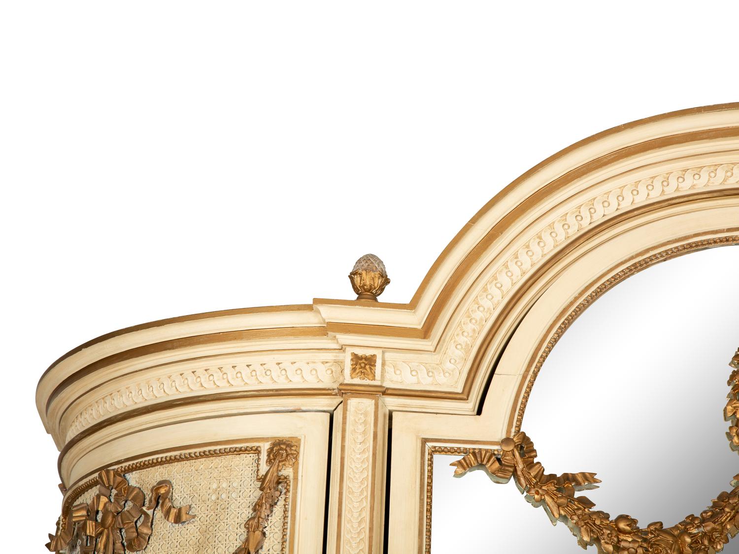 A Louis XVI Style Painted and Parcel Gilt Armoire — 20th Century