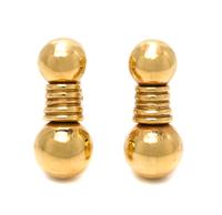 A Pair of 18 Karat Yellow Gold Earclips, Boucheron, 9.00 dwts.