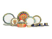 A Versace for Rosenthal Porcelain Le Roi Soleil Pattern Partial Dinner Service — 20th Century