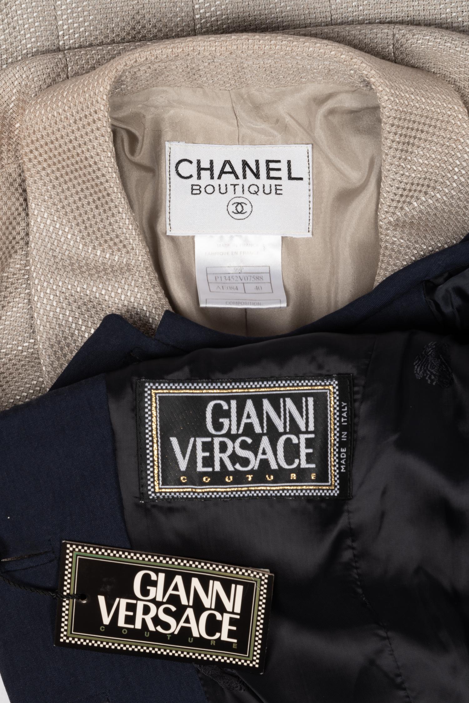 Chanel and Gianni Verscae Cropped Jackets, 1990s
