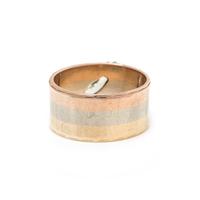 TRICOLOR GOLD AND COLORED DIAMOND RING