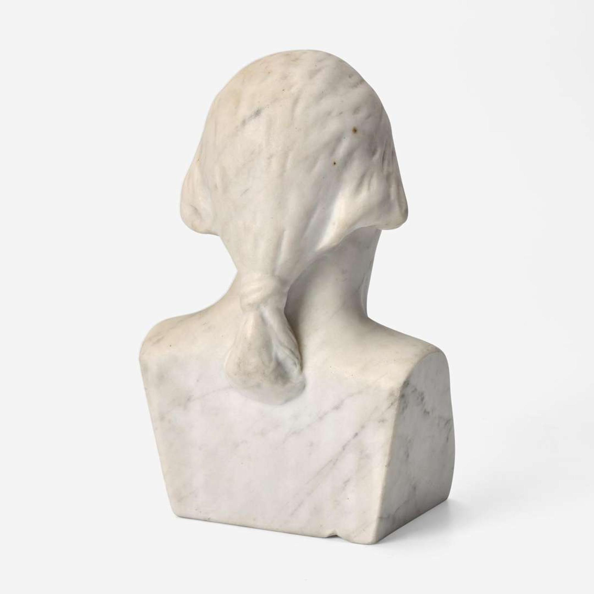 American School 19th century A carved marble bust of George Washington (1732-1799)