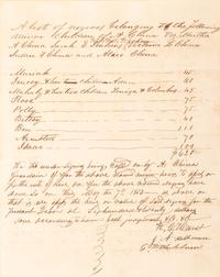 [SLAVERY & ABOLITION]. Manuscript inventory for 11 enslaved individuals. [Lauderdale County, Mississippi?], 7 May 1853.