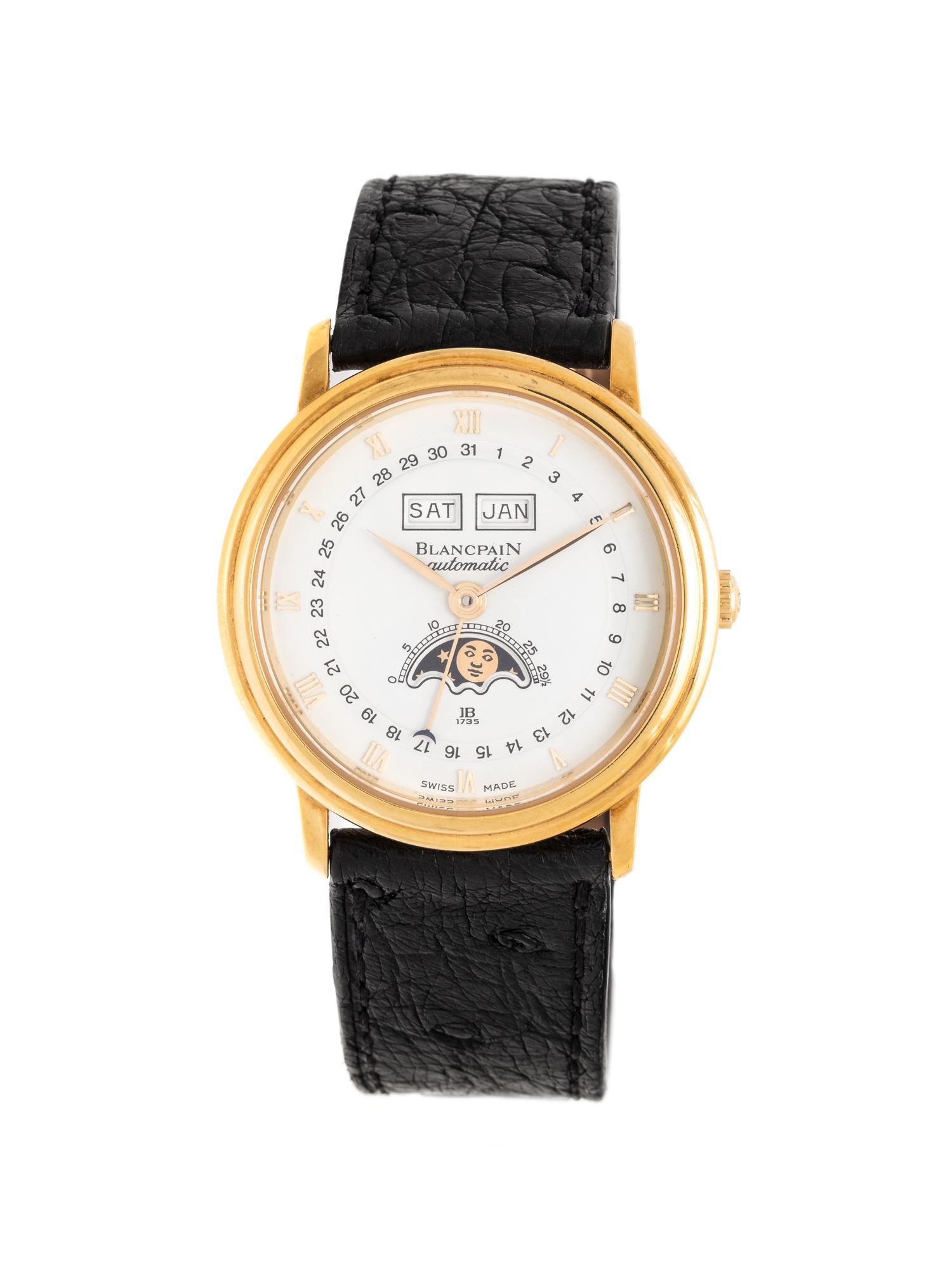 BLANCPAIN, 18K YELLOW GOLD TRIPLE DATE MOON PHASE WRISTWATCH