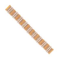 YELLOW GOLD AND CULTURED PEARL BRACELET