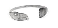 Northwest Coast Silver Bracelet Length 6 3/4 x opening 7/8 x width 5/8 inches