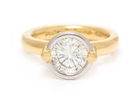 An 18 Karat Yellow Gold, Platinum and Diamond Ring, Whitney Boin, 5.60 dwts.