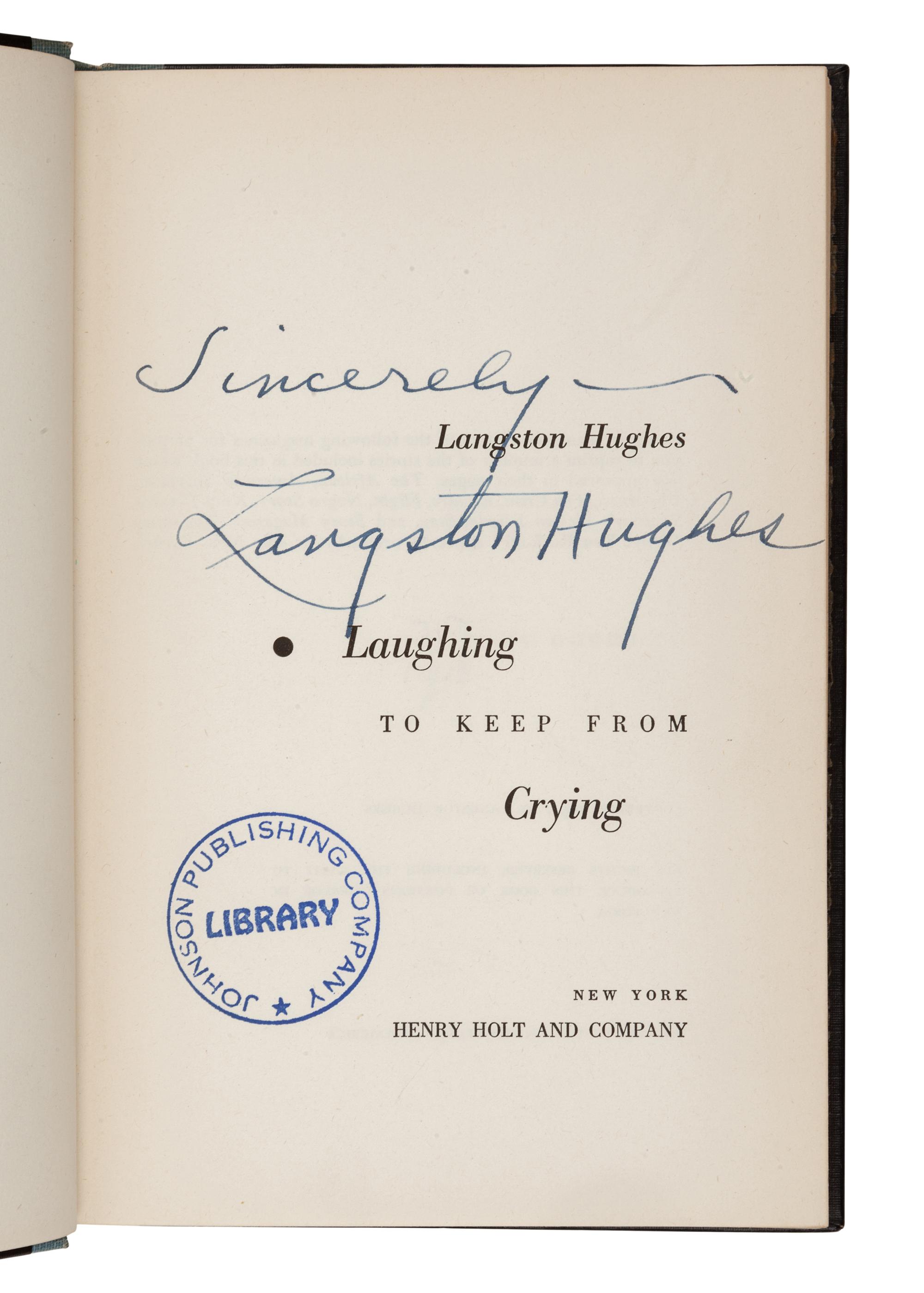 [AFRICAN-AMERICAN LITERATURE]. HUGHES, Langston (1902-1967). A group of 5 works, comprising: