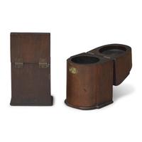 A Pair of George III Style Brass-Mounted Mahogany Match Cases in the Form of Miniature Knife Boxes