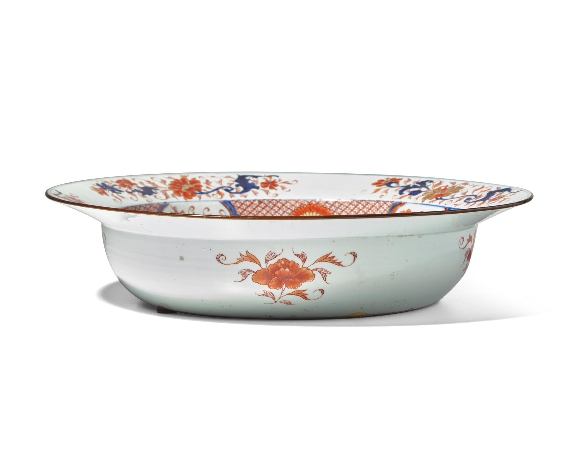 A Chinese Export Porcelain Deep Dish In The "Imari" Palette
