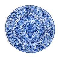 A Group of Six Delft Blue and White Glazed Pottery Chargers